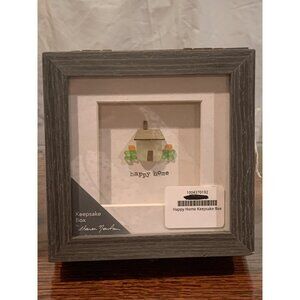 DEMDACO Sharon Nowlan "Happy Home" Grey 6x3" Wood Decorative Keepsake Box NWT